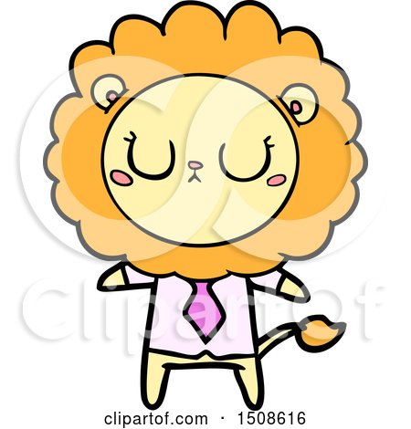 Cartoon Lion in Business Clothes by lineartestpilot