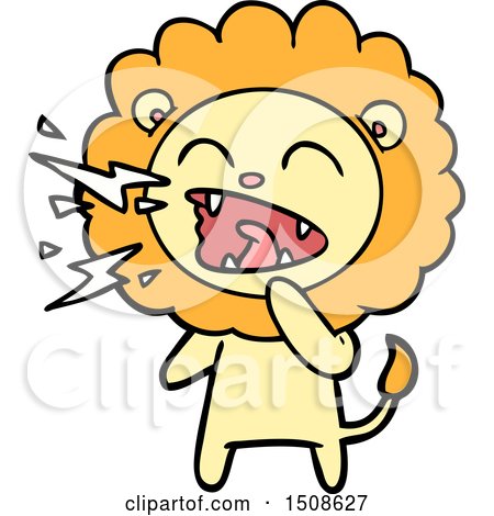 Cartoon Roaring Lion by lineartestpilot