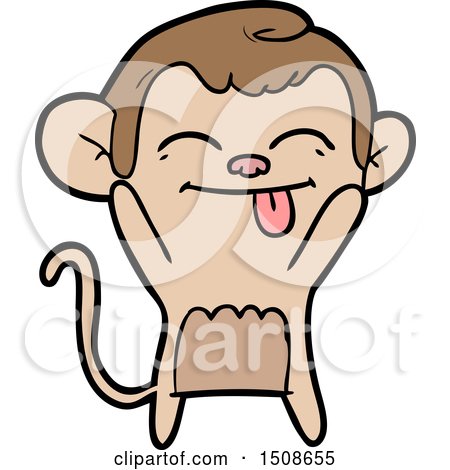 Funny Cartoon Monkey by lineartestpilot