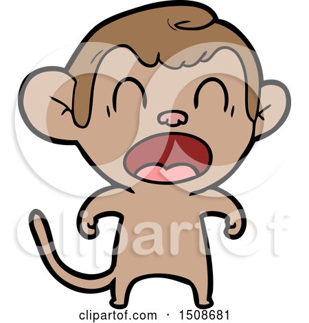 Shouting Cartoon Monkey by lineartestpilot