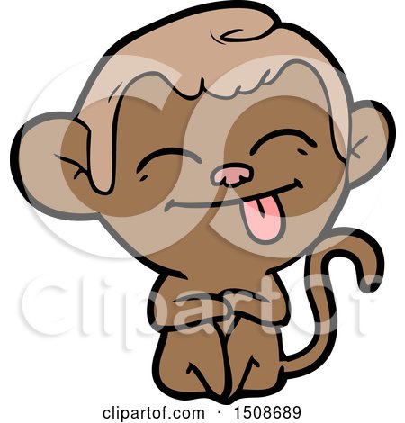 Funny Cartoon Monkey by lineartestpilot