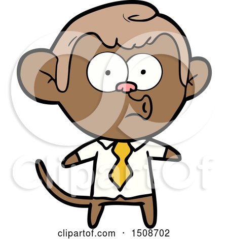 Cartoon Office Monkey by lineartestpilot