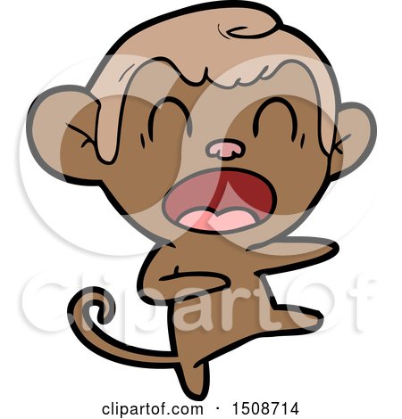 Shouting Cartoon Monkey Dancing by lineartestpilot
