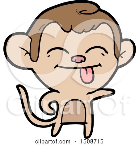 Funny Cartoon Monkey Pointing by lineartestpilot