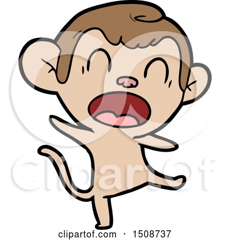 Shouting Cartoon Monkey Dancing by lineartestpilot