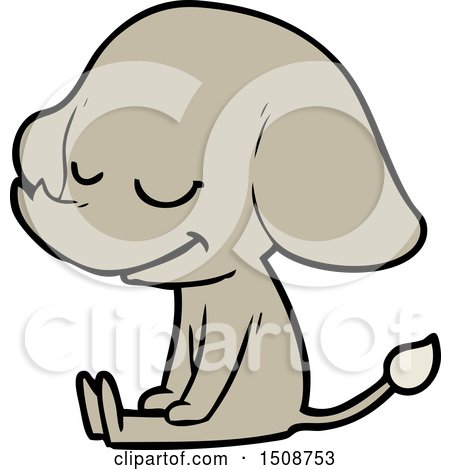 Cartoon Smiling Elephant by lineartestpilot