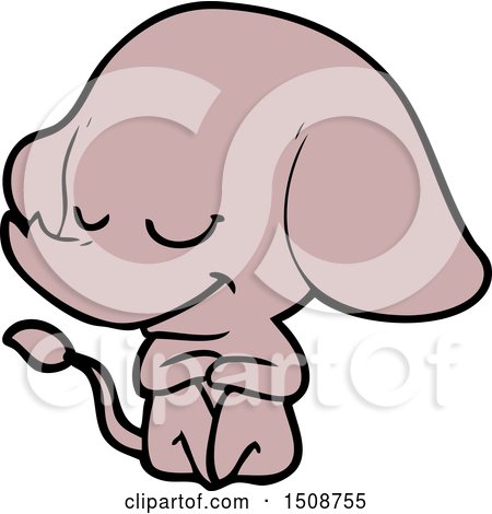 Cartoon Smiling Elephant by lineartestpilot #1508755