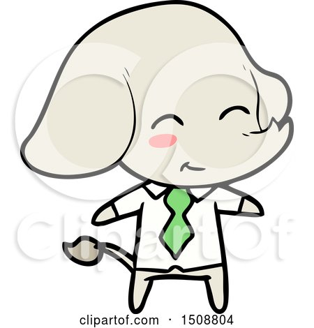 Cute Cartoon Boss Elephant by lineartestpilot