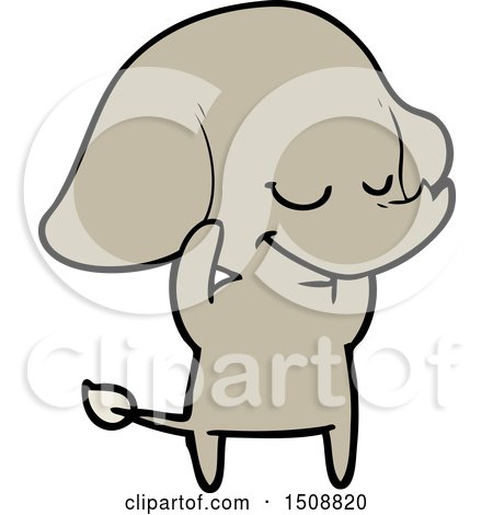 Cartoon Smiling Elephant by lineartestpilot