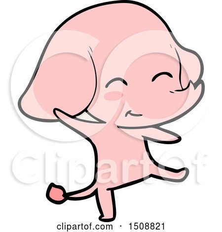 Cute Cartoon Elephant Dancing by lineartestpilot
