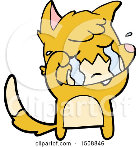 Crying Fox Cartoon by lineartestpilot