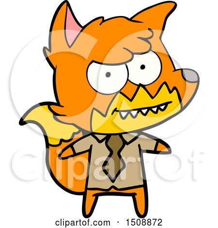 Cartoon Grinning Fox by lineartestpilot