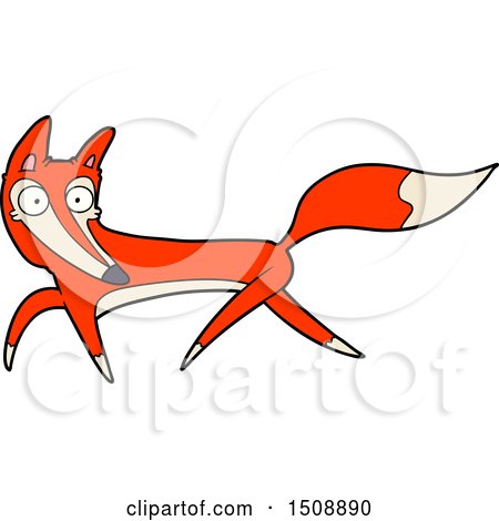 Skinny Cartoon Fox by lineartestpilot