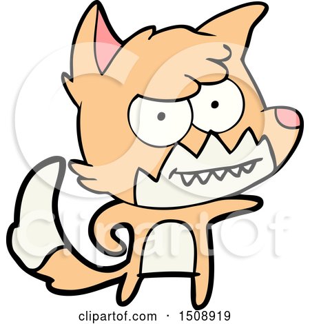 Cartoon Grinning Fox by lineartestpilot