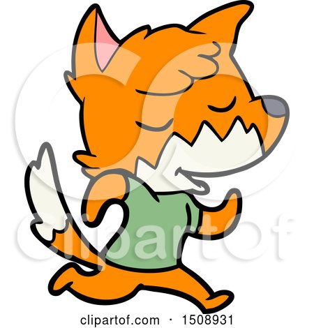 Friendly Cartoon Fox Running by lineartestpilot