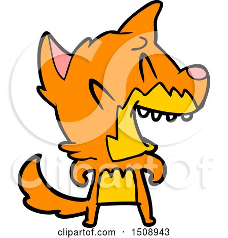 Laughing Fox Cartoon by lineartestpilot