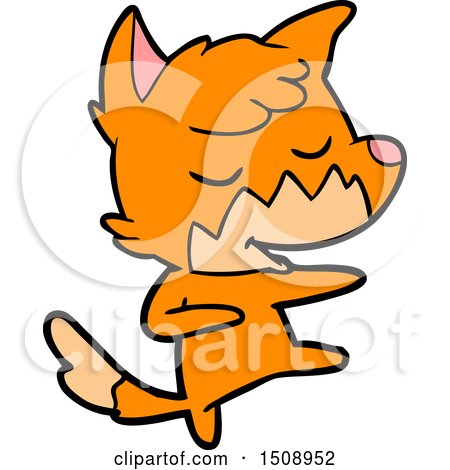 Friendly Cartoon Fox Dancing by lineartestpilot