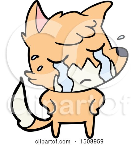 Crying Fox Cartoon by lineartestpilot