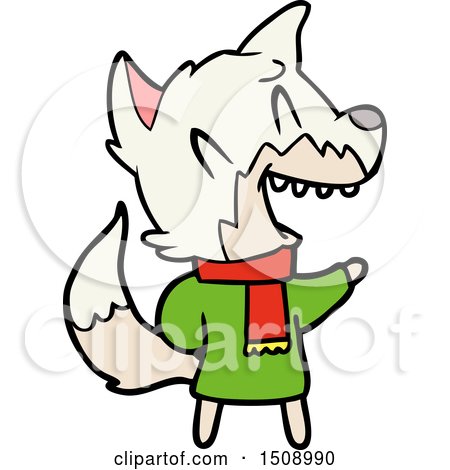 Laughing Fox Wearing Winter Clothes by lineartestpilot