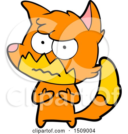 Cartoon Annoyed Fox by lineartestpilot