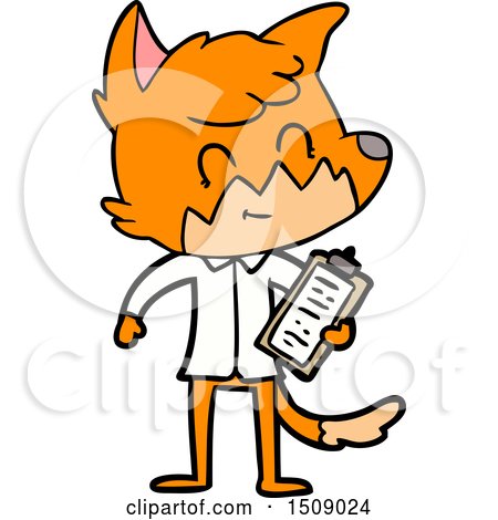 Cartoon Happy Fox Salesman by lineartestpilot
