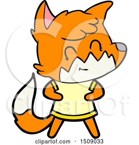 Cartoon Happy Fox by lineartestpilot