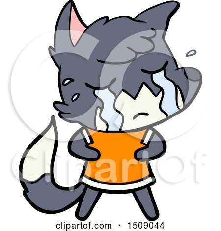 Crying Fox Cartoon by lineartestpilot