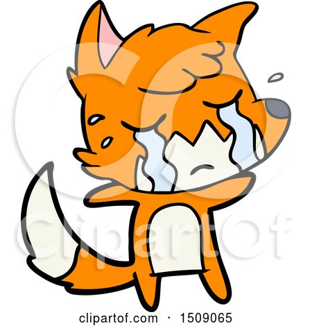 Crying Fox Cartoon by lineartestpilot