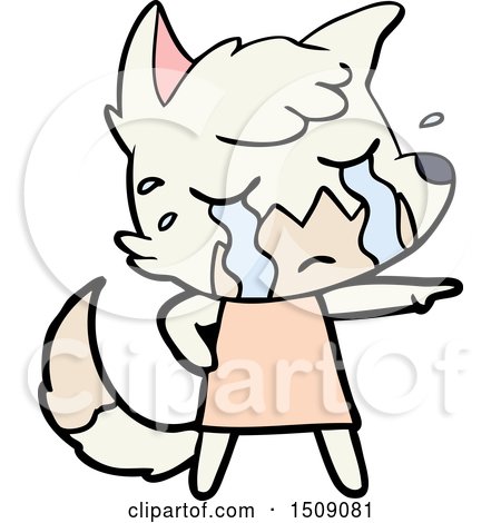 Crying Fox Cartoon by lineartestpilot