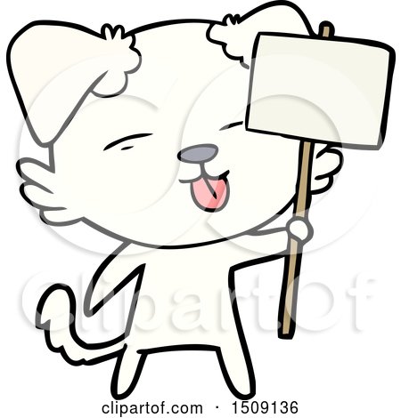 Cartoon Dog Holding Sign Post by lineartestpilot