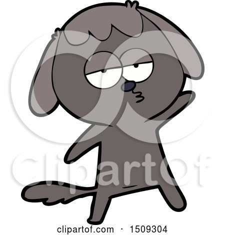 Cartoon Bored Dog by lineartestpilot