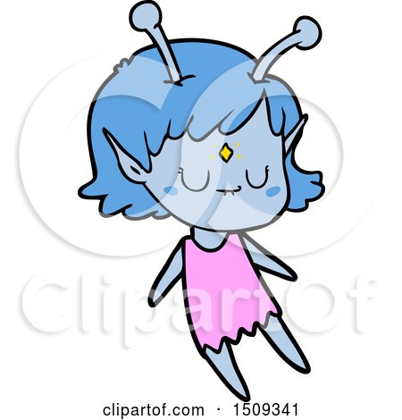 Cartoon Alien Girl by lineartestpilot