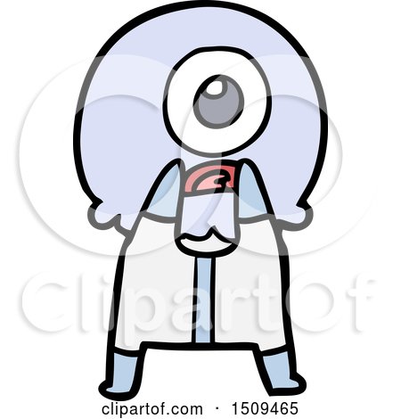 Cartoon Cyclops Alien Spaceman by lineartestpilot