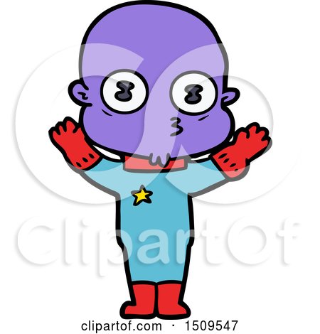 Cartoon Weird Bald Spaceman by lineartestpilot