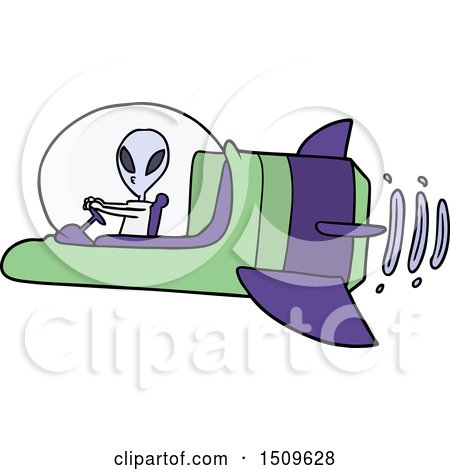 Cartoon Alien Spacecraft by lineartestpilot