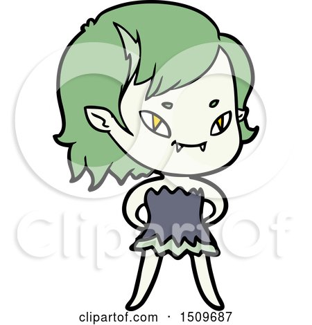 Vampire Girl in Dress by lineartestpilot
