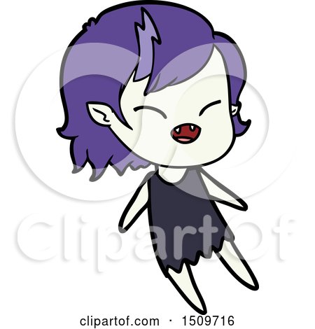 Cartoon Laughing Vampire Girl Floating by lineartestpilot