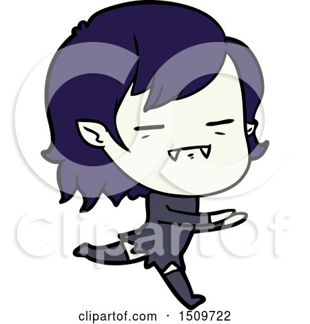 Cartoon Undead Vampire Girl Running by lineartestpilot