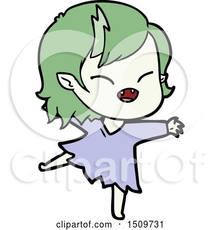 Cartoon Laughing Vampire Girl by lineartestpilot