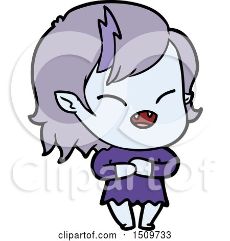 Cartoon Laughing Vampire Girl by lineartestpilot
