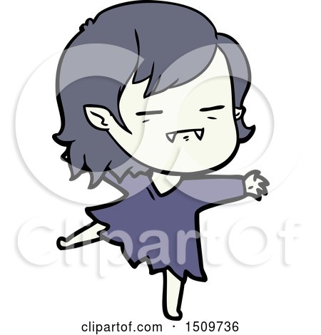 Cartoon Undead Vampire Girl Dancing by lineartestpilot