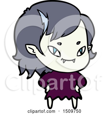 Cartoon Friendly Vampire Girl by lineartestpilot
