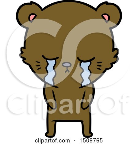 Crying Cartoon Bear by lineartestpilot