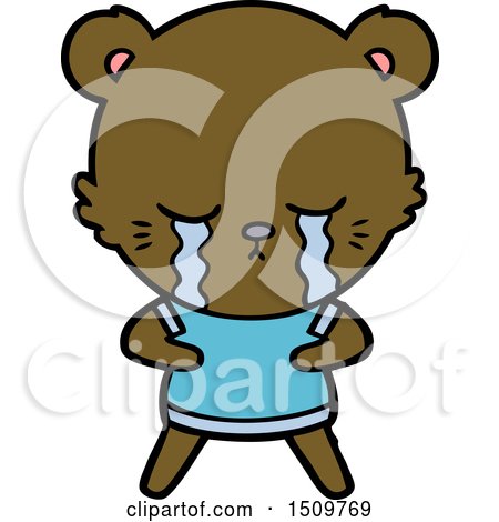 Crying Cartoon Bear by lineartestpilot