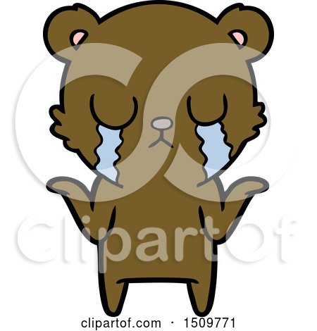 Crying Cartoon Bear by lineartestpilot