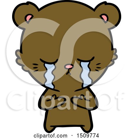 Crying Cartoon Bear by lineartestpilot