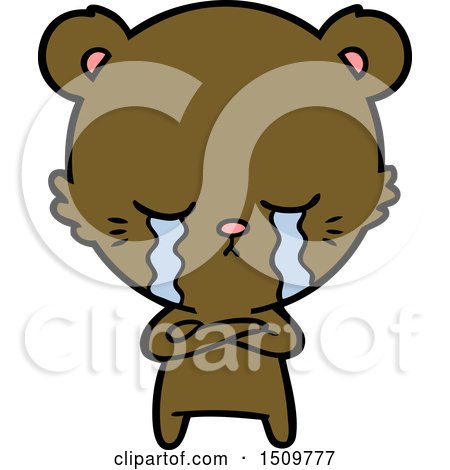 Crying Cartoon Bear by lineartestpilot