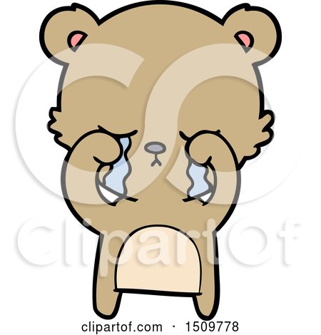 Crying Cartoon Bear by lineartestpilot