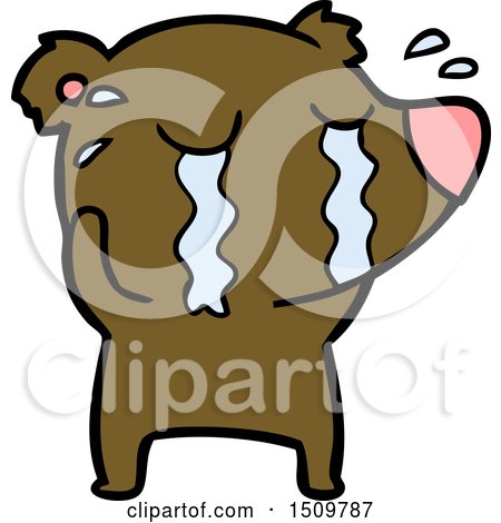 Cartoon Crying Bear by lineartestpilot