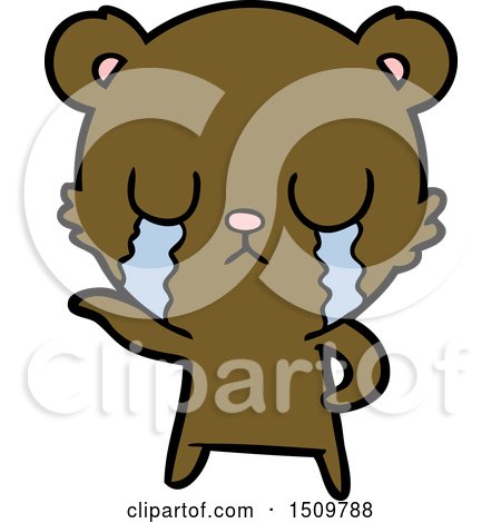 Crying Cartoon Bear by lineartestpilot